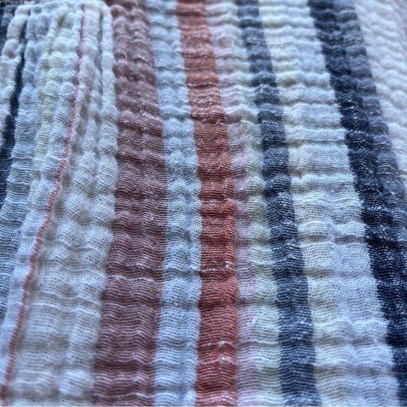 CASLON MULTICOLOR VERTICAL STRIPE BOXY COTTON SHORT SLEEVE TOP PETITE SMALL - Picture 6 of 12